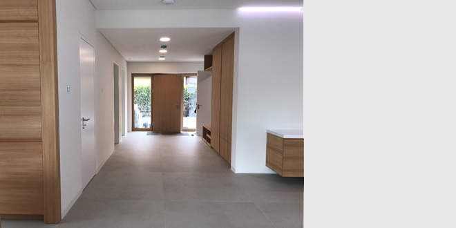 Eingangsbereich, Entree, Architektenhaus, Lichtplanung, Lichtsteuerung, knx, Smart-Home Architekt