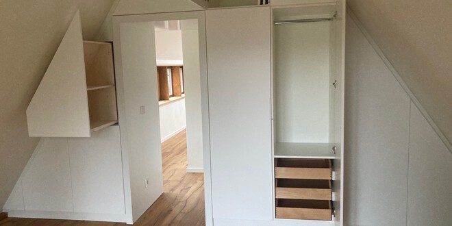 Einbaumöbel Dachgeschoss, Innenraumgestaltung, Innenarchitektur Radebeul, Architekt Dresden
