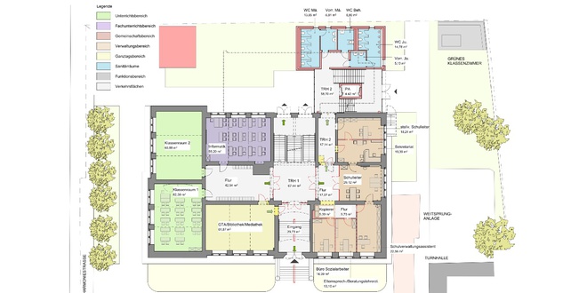Grundriss EG Grundschule Kötzschenbroda